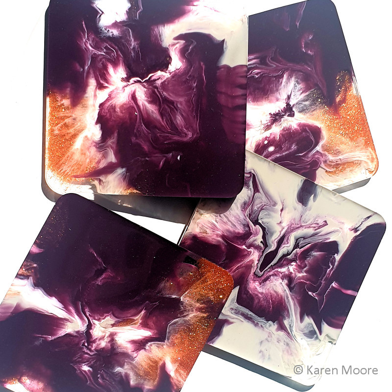 Karen Moore resin coasters