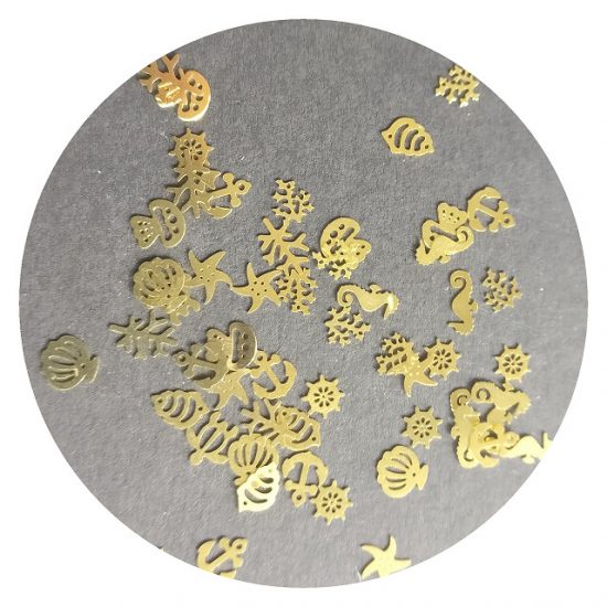golden sea life metal glitter RMMC211