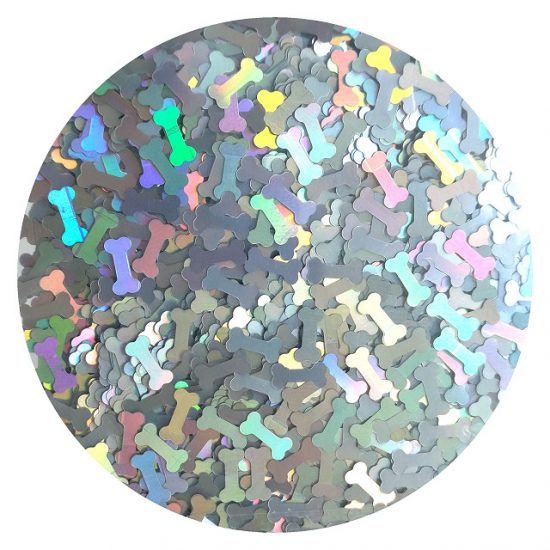 silver bones glitter holographic RMLB100B