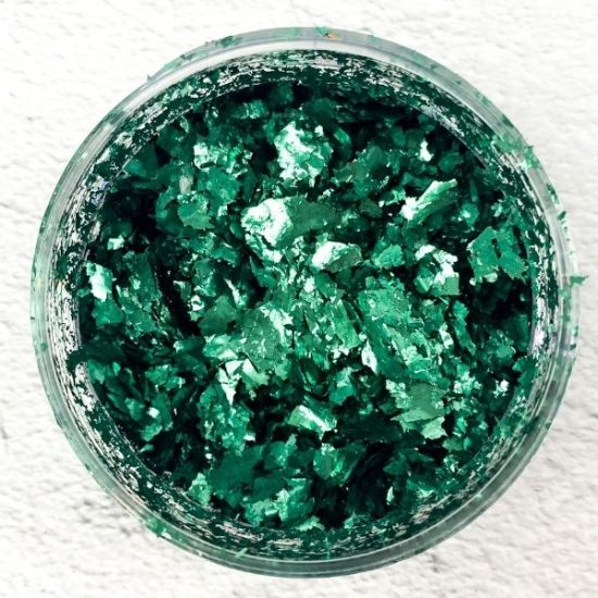 emerald metallic foil flakes