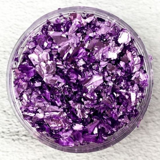 purple metallic foil flakes