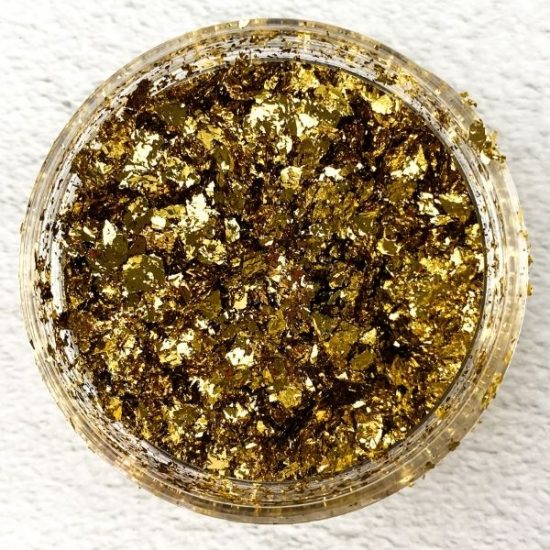 rich gold metallic foil flakes