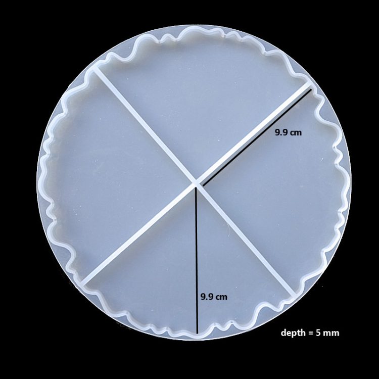 Geode Coaster Mould four quarters