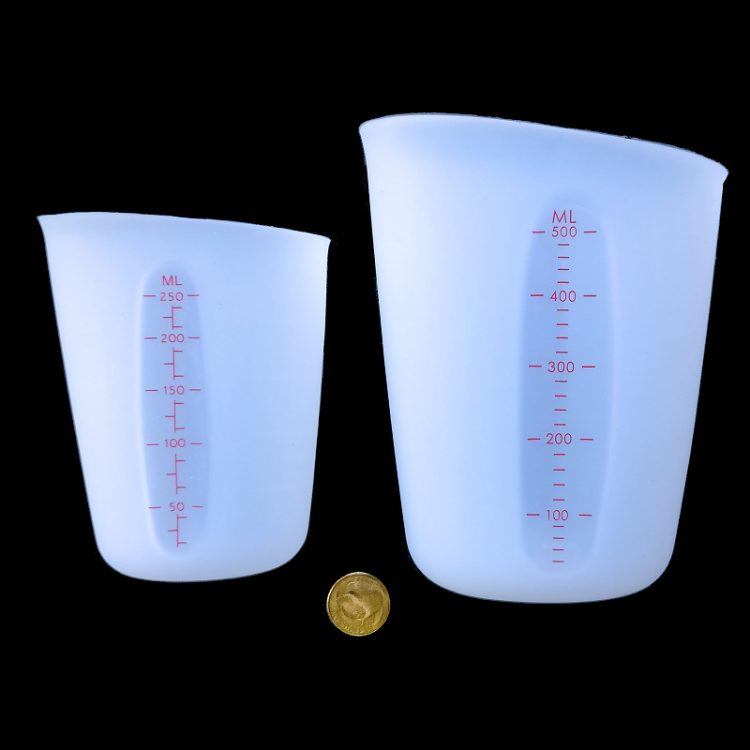Reusable, silicone resin mixing beakers - 250ml, 500ml