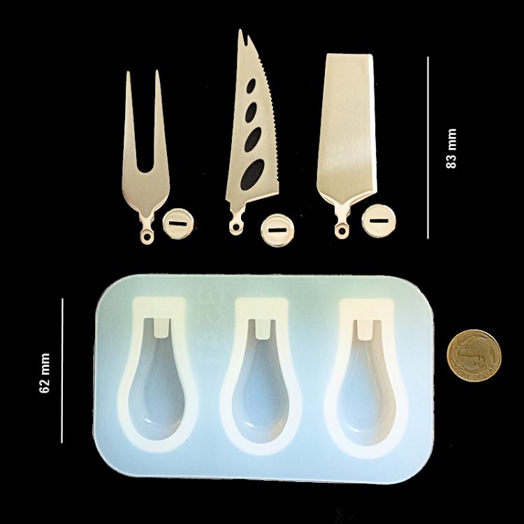 cheese knives handle moulds with blades set