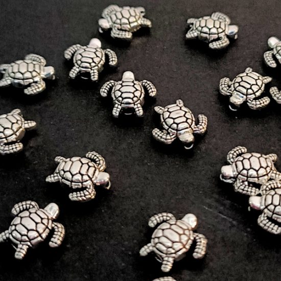 Silver metal turtles for resin decor