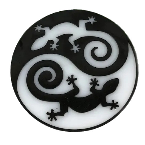 Round coaster mould with lizards